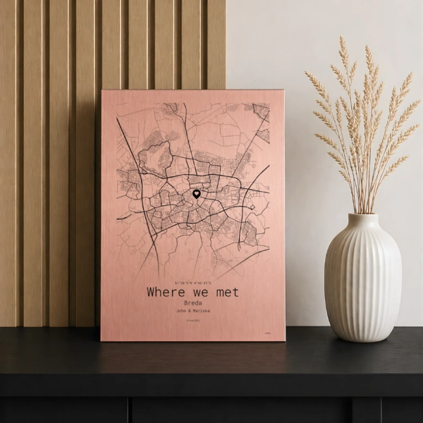 Bijzondere locatie aluminium print rose