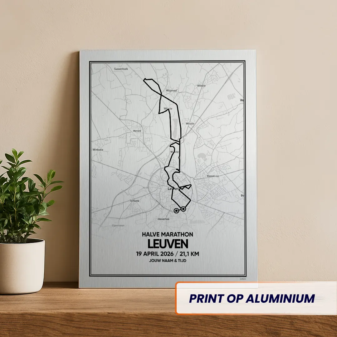 Leuven halve marathon 2026 aluminium print