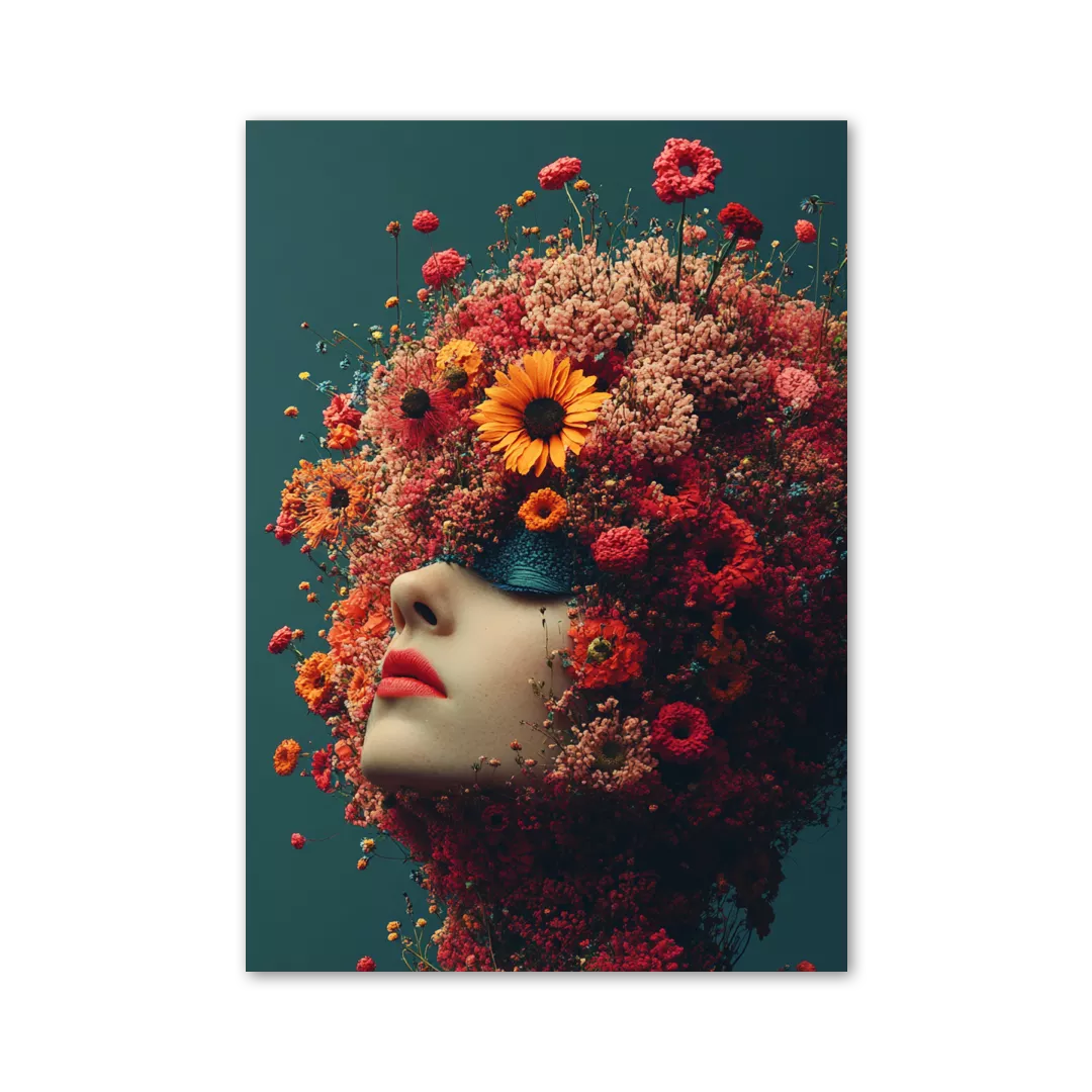 Portrait of a Woman Made of Flowers