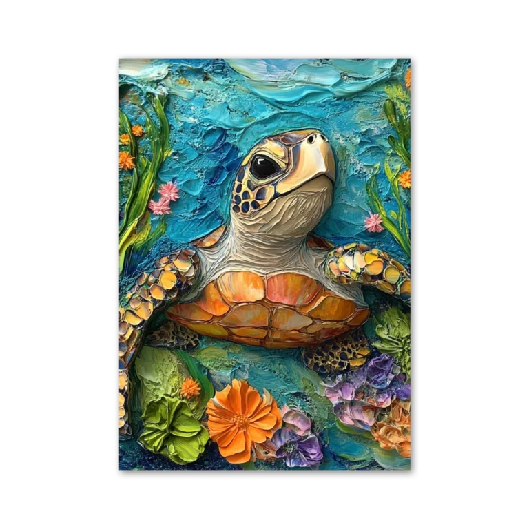 Sea turtle in bloom