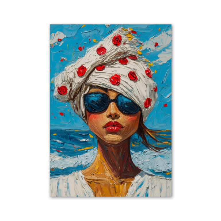 Surfing in the style of van Gogh