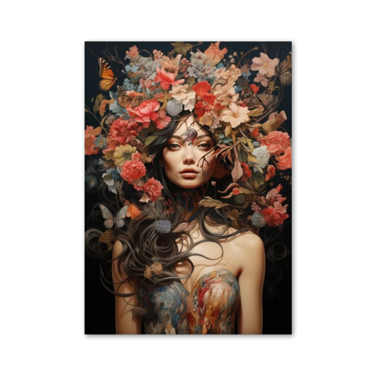 Vintage crane botanical