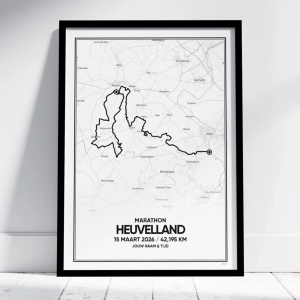 Heuvelland Marathon poster met de route van 2026