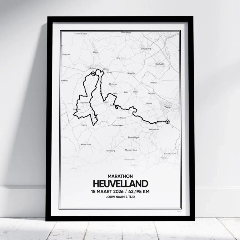 Heuvelland Marathon poster met de route van 2026