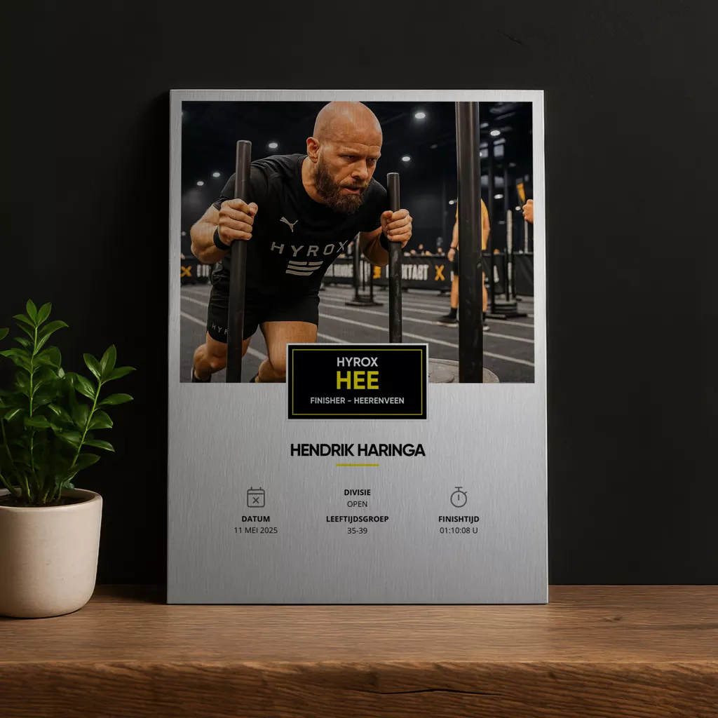HYROX Heerenveen prestatie print op aluminium