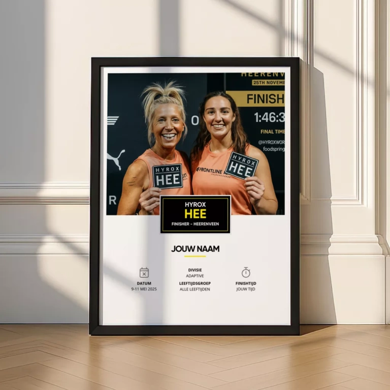 HYROX Heerenveen prestatie poster in lijst