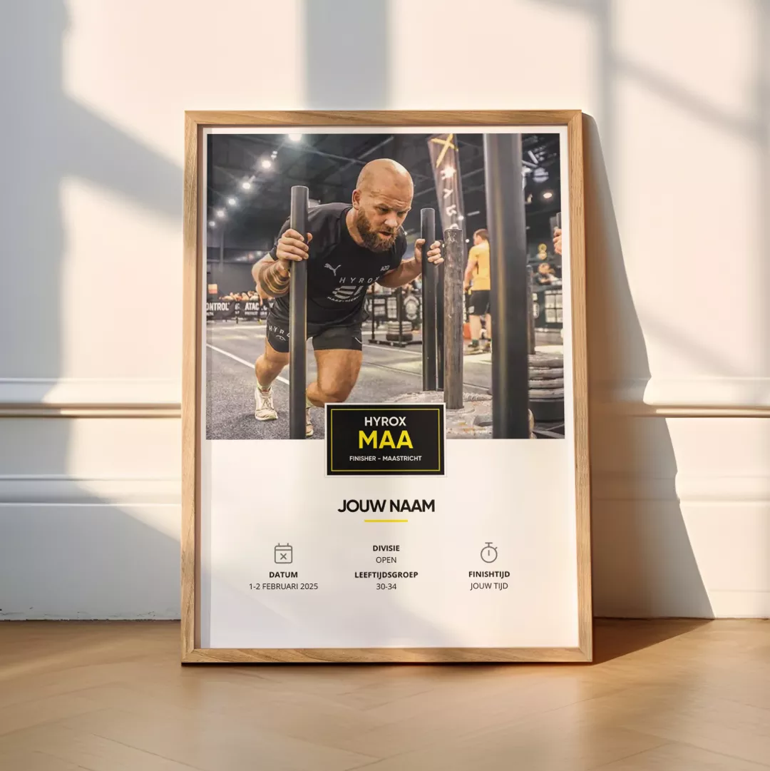 HYROX Maastricht poster in eikenhouten lijst