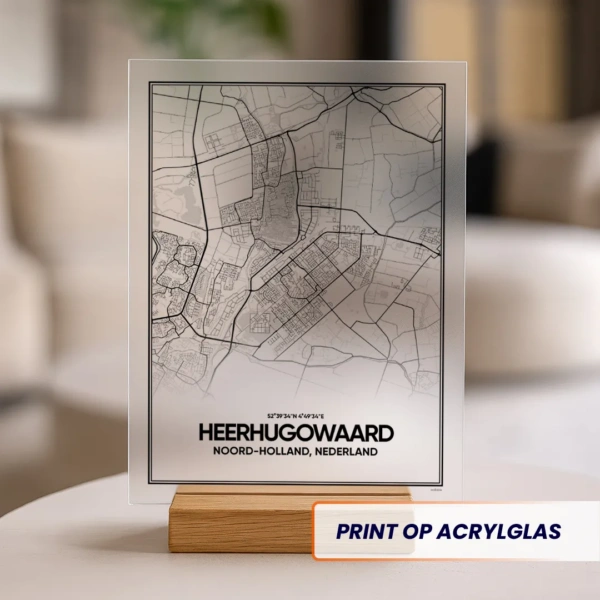 stadskaart Heerhugowaard acrylglas print