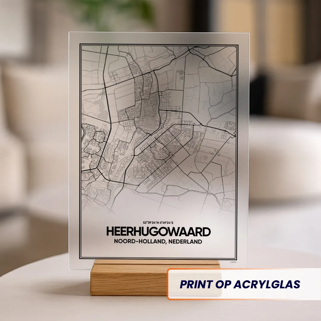 stadskaart Heerhugowaard acrylglas print
