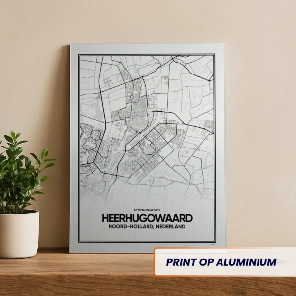 stadskaart Heerhugowaard aluminium print