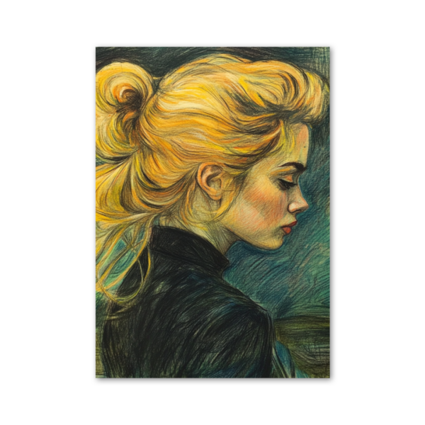 Van Gogh-inspired blonde woman