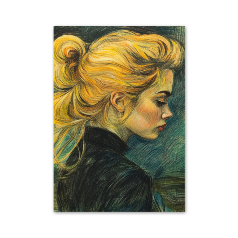 van Gogh-inspired blonde woman
