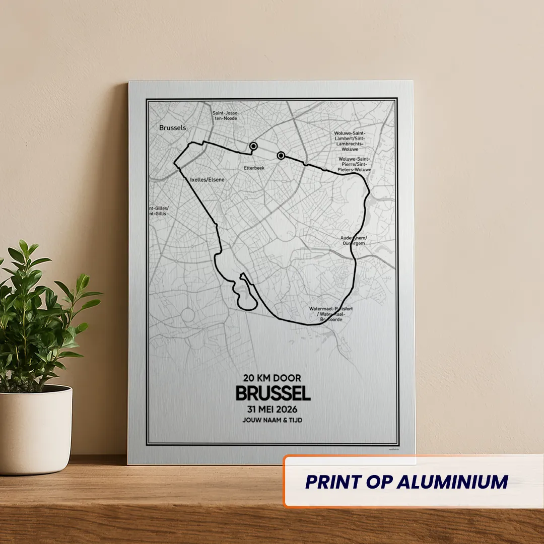 20 km door Brussel 2026 aluminium print