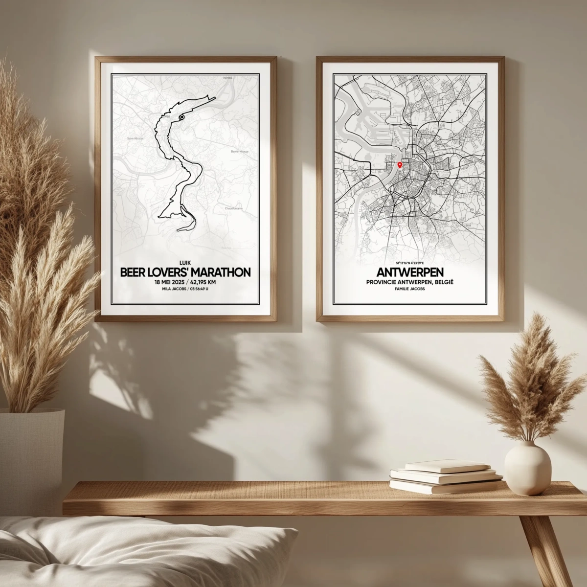 Luik Marathon en city map