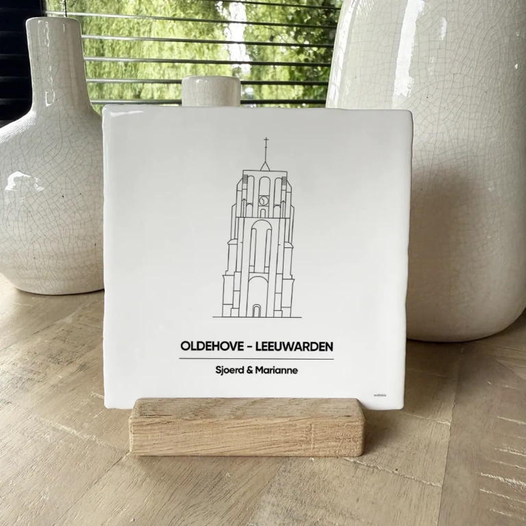 Oldehove Leeuwarden tegeltje met eigen tekst
