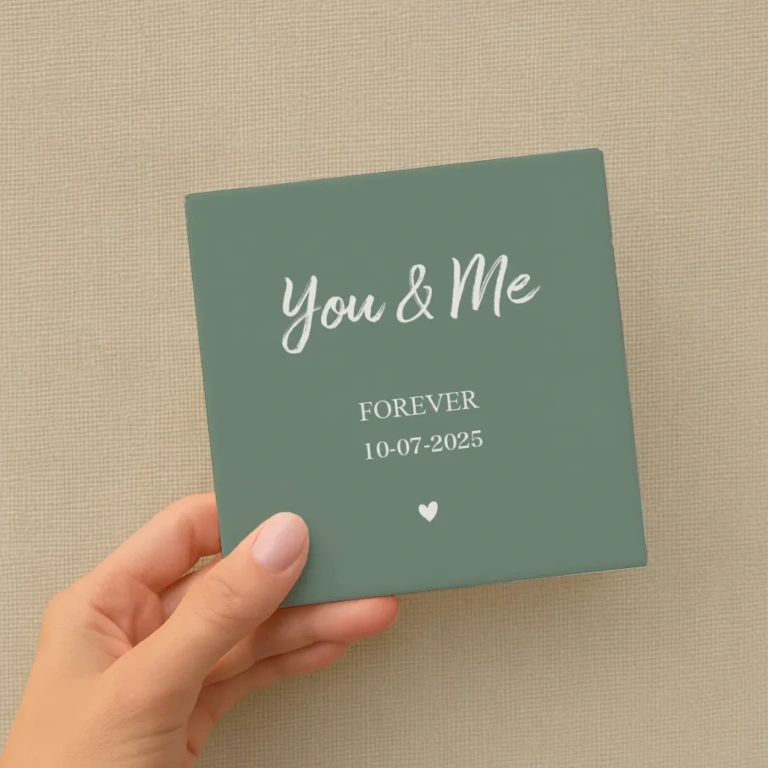 Tegeltje You & Me forever groen