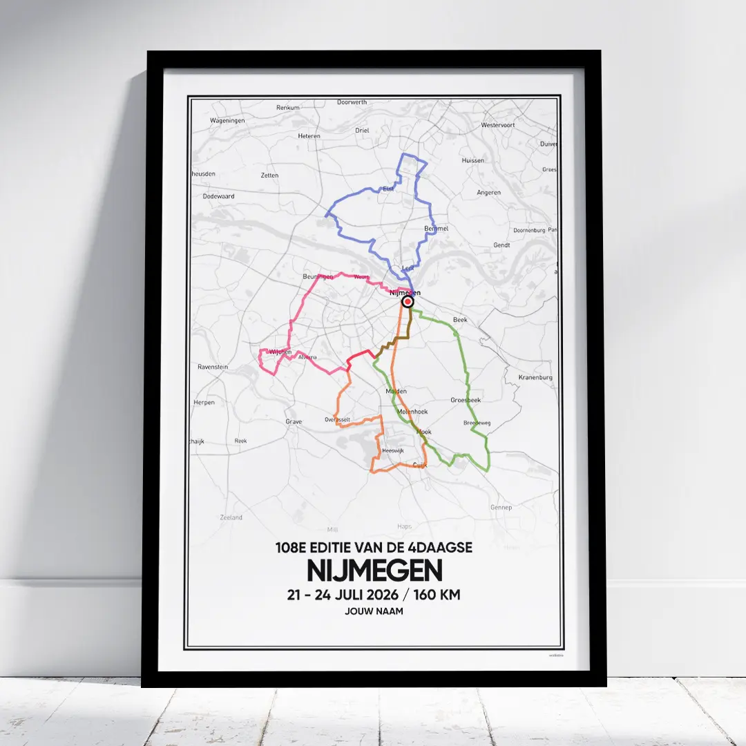 4daagse Nijmegen 2026 160 km kleur poster