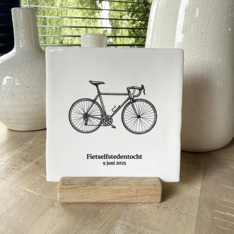 Fiets Elfstedentocht Tegeltje wit