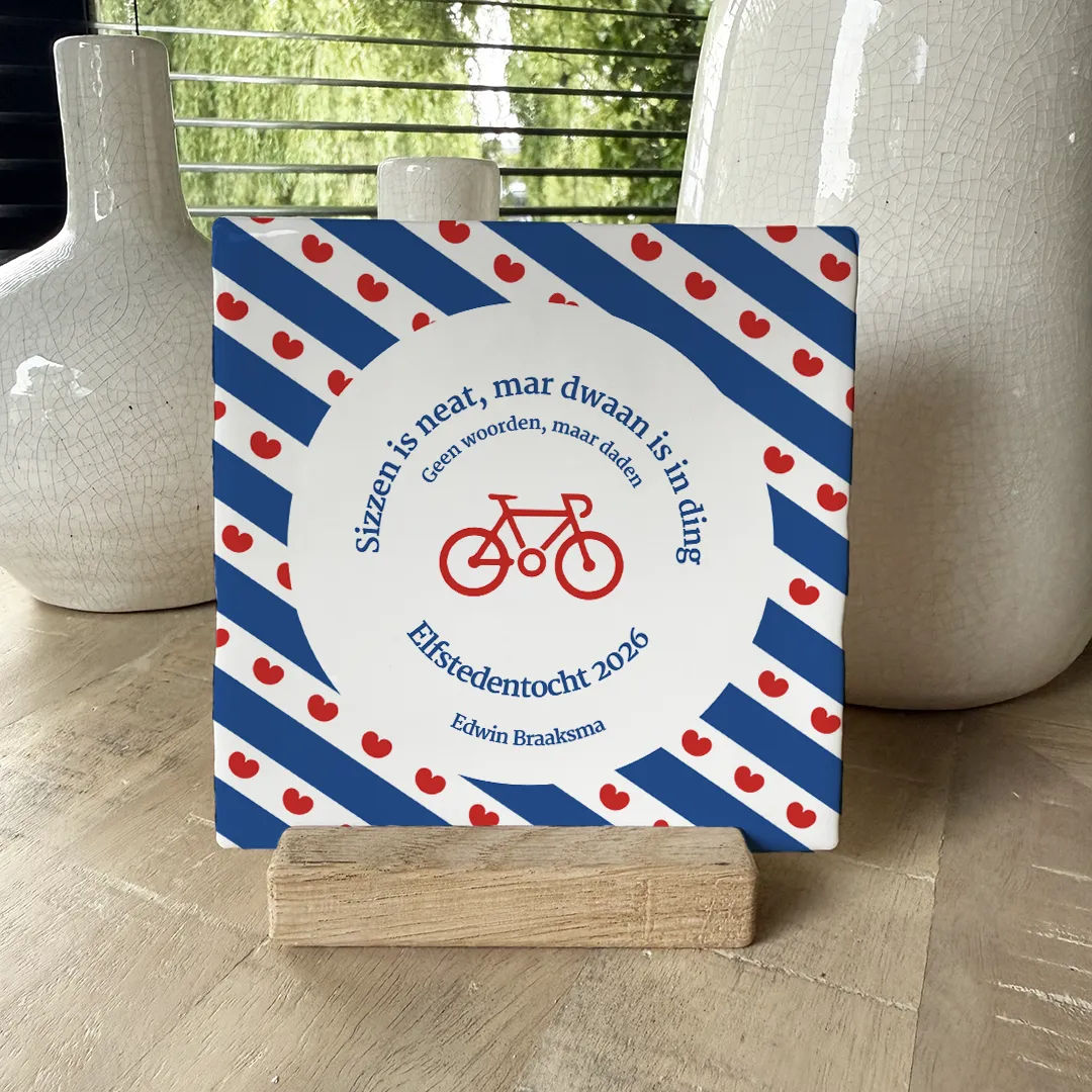 Fietselfstedentocht tegeltje 2026 met naam