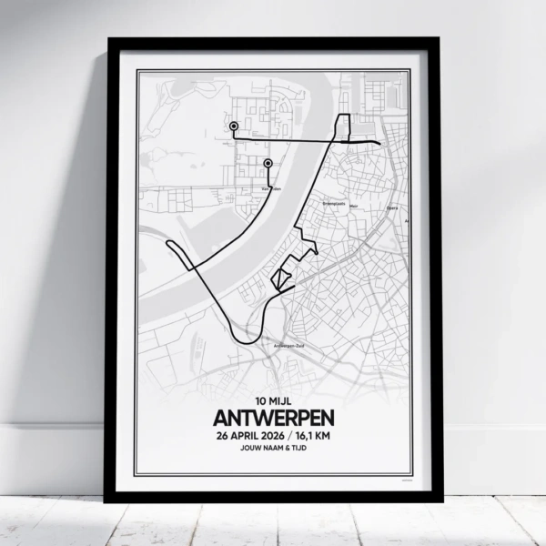 Antwerpen 10 mijl 2026 route poster