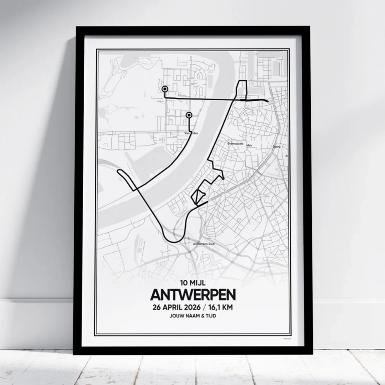 Antwerpen 10 mijl 2026 route poster