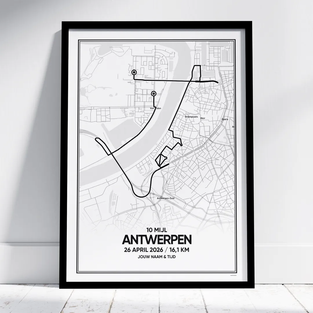 antwerpen-10mijl-2026 Antwerpen 10 mijl 2026 route poster