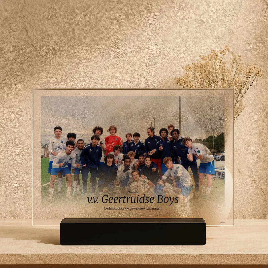 Jouw voetbalteam op acrylglas