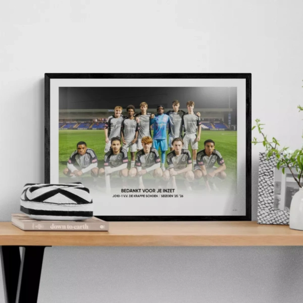 Bedankt coach foto van voetbalteam