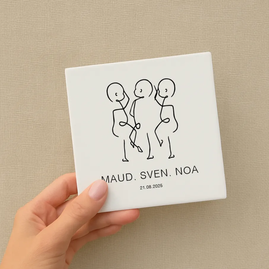 Geboorte Tegeltje drieling met namen