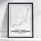 Poster met de route van de Coast to Coast Challenge van 2025