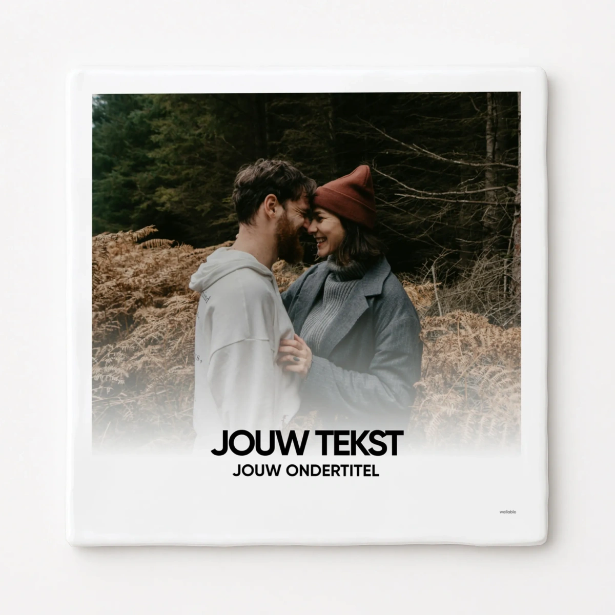 Foto tegeltje - Handgebakken tegeltje met jouw foto en tekst