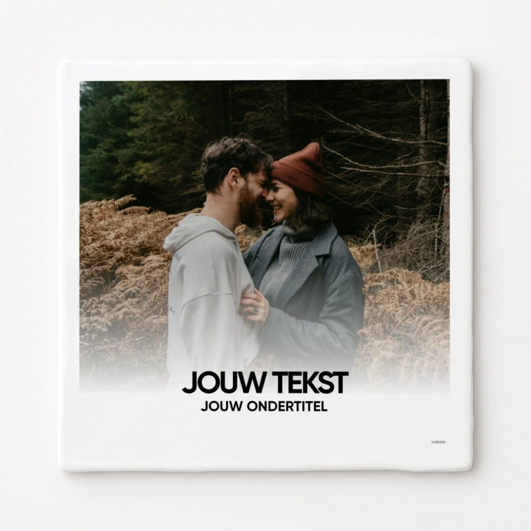 Foto tegeltje - Handgebakken tegeltje met jouw foto en tekst