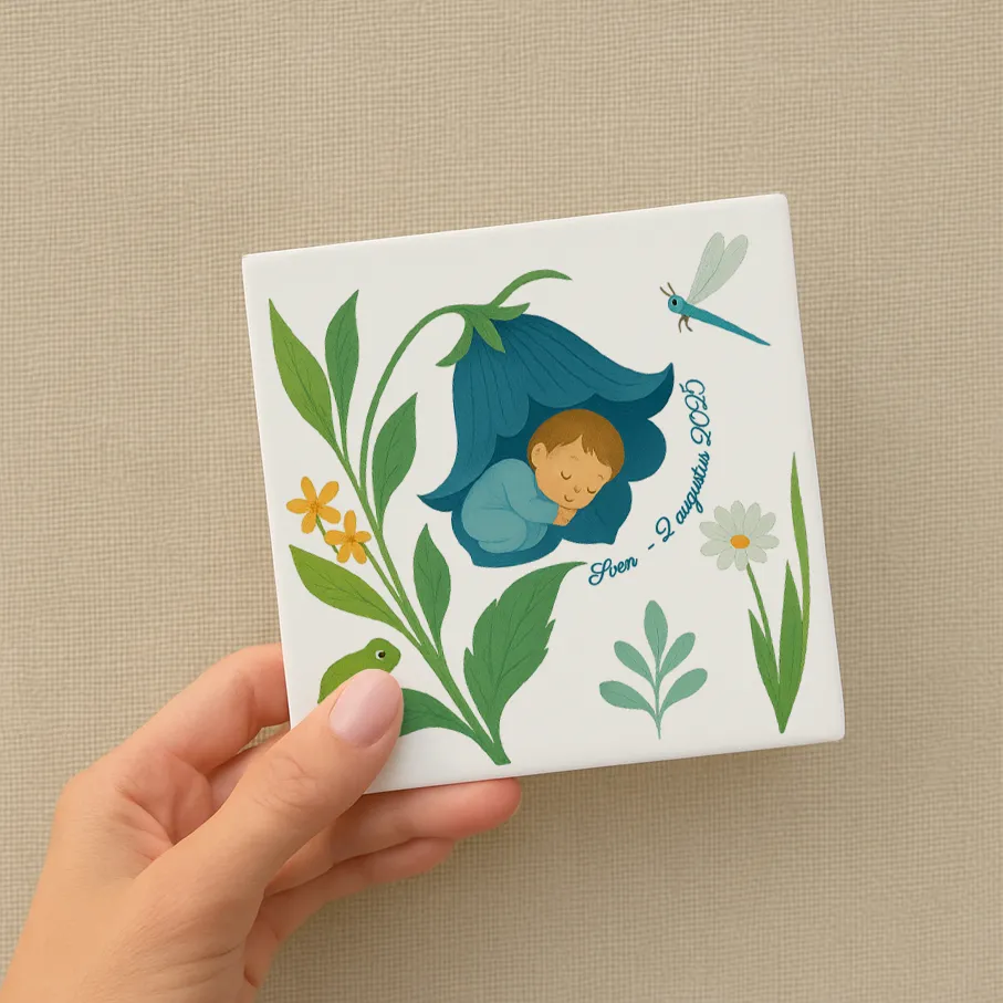 Geboorte tegeltje jongen met naam en geboortedatum Geboorte tegeltje jongen met naam en geboortedatum