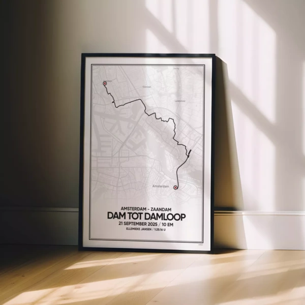 Dam tot Damloop poster in zwarte lijst