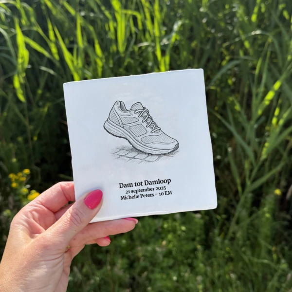 Dam tot Damloop tegeltje met naam
