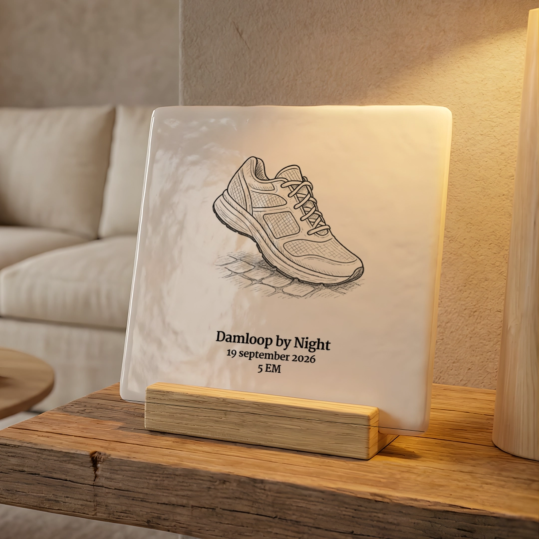 Damloop by Night 2026 tegeltje hardloopschoen