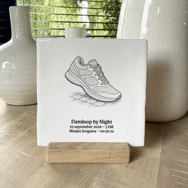 Damloop by Night tegeltje 2026 met naam