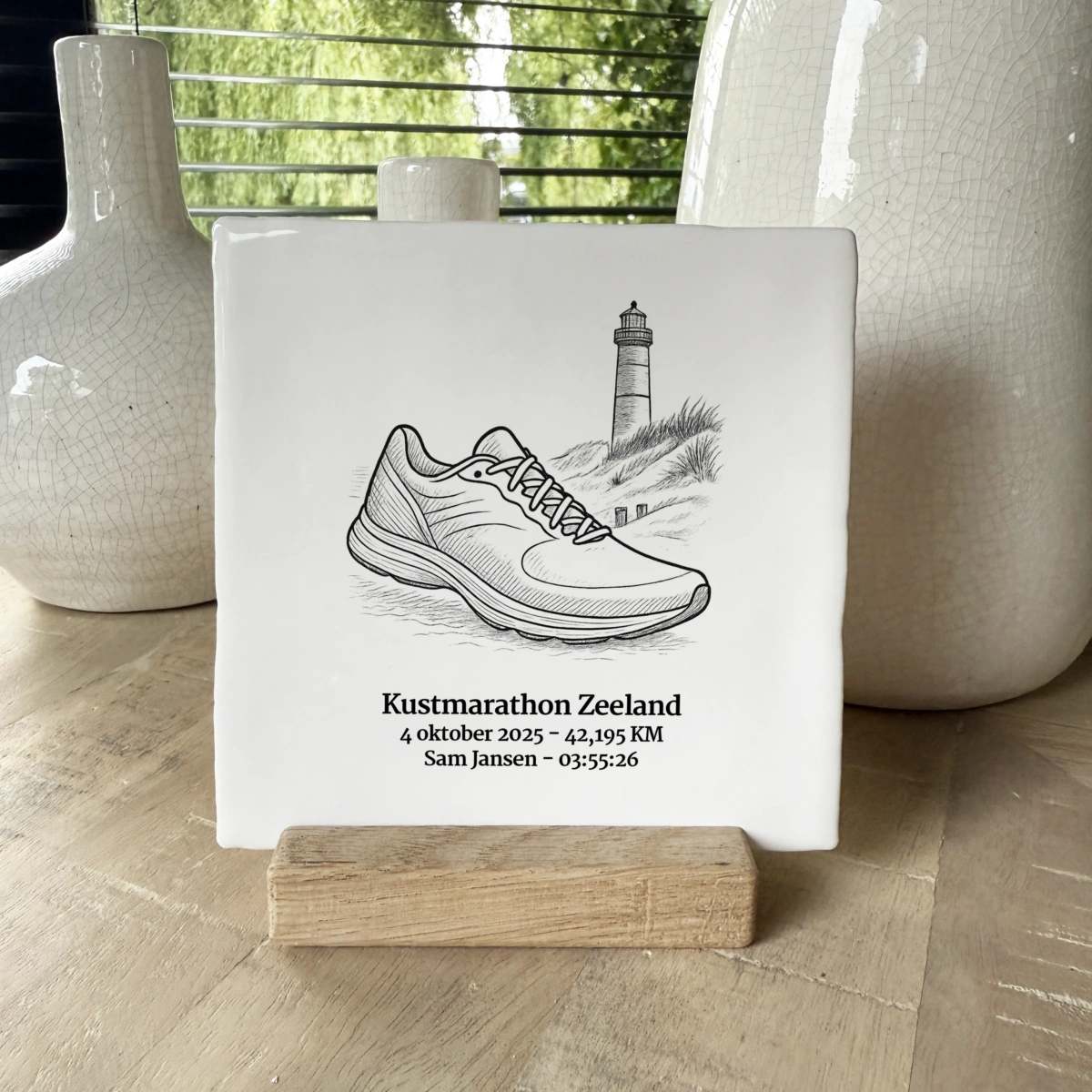 Kustmarathon Zeeland tegeltje met naam Kustmarathon Zeeland tegeltje met naam