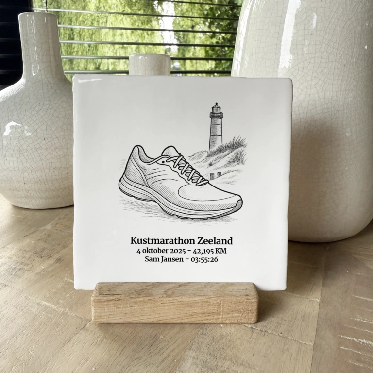 Kustmarathon Zeeland tegeltje met naam
