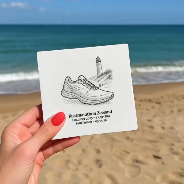 Kustmarathon Zeeland tegeltje met naam