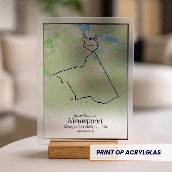 Nieuwpoort halve marathon 2026 acrylglas print