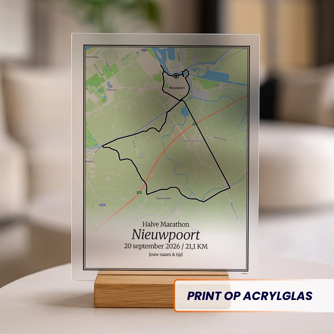 Nieuwpoort halve marathon 2026 acrylglas print