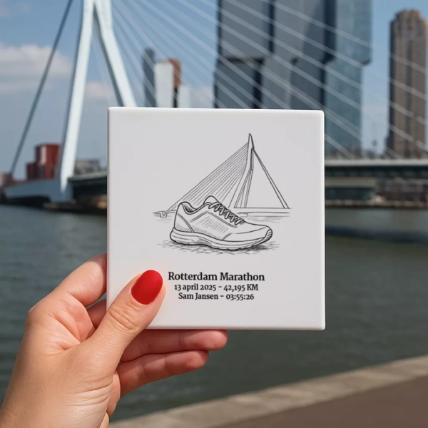 Rotterdam Marathon tegeltje met naam