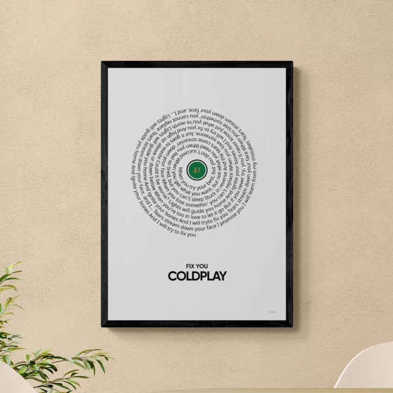 Songtekst poster Coldplay - Fix You