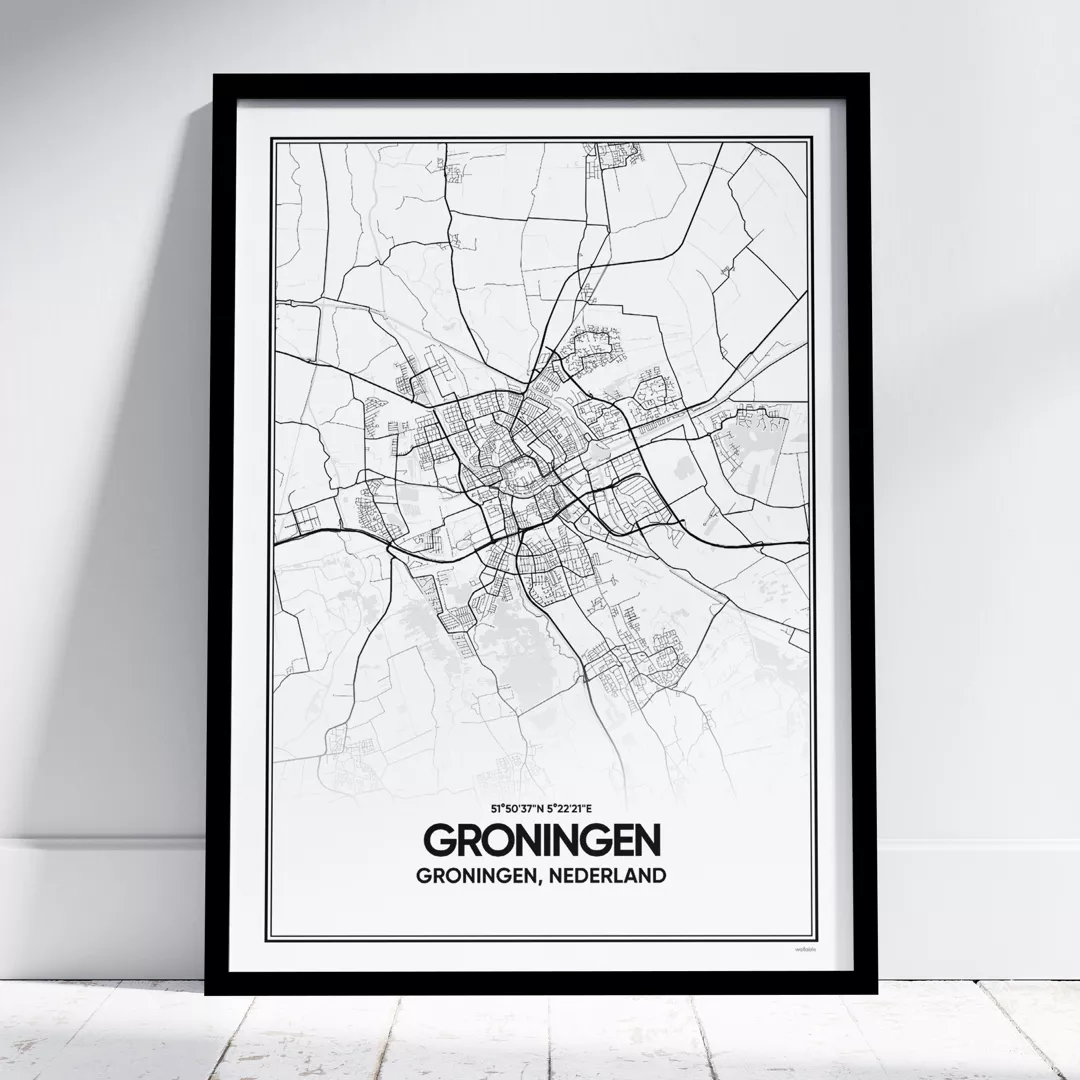 groningen poster Groningen poster - gepersonaliseerde stadskaart van groningen