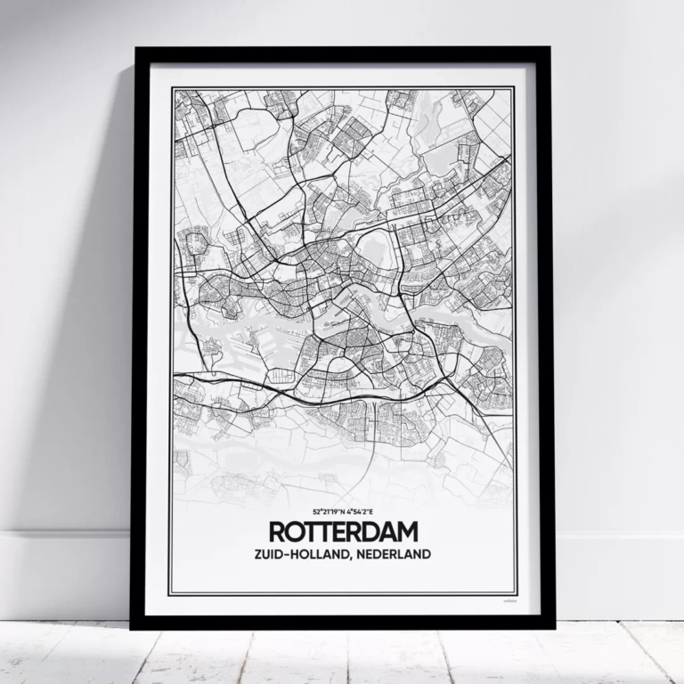 Rotterdam poster - poster met de stadskaart van Rotterdam
