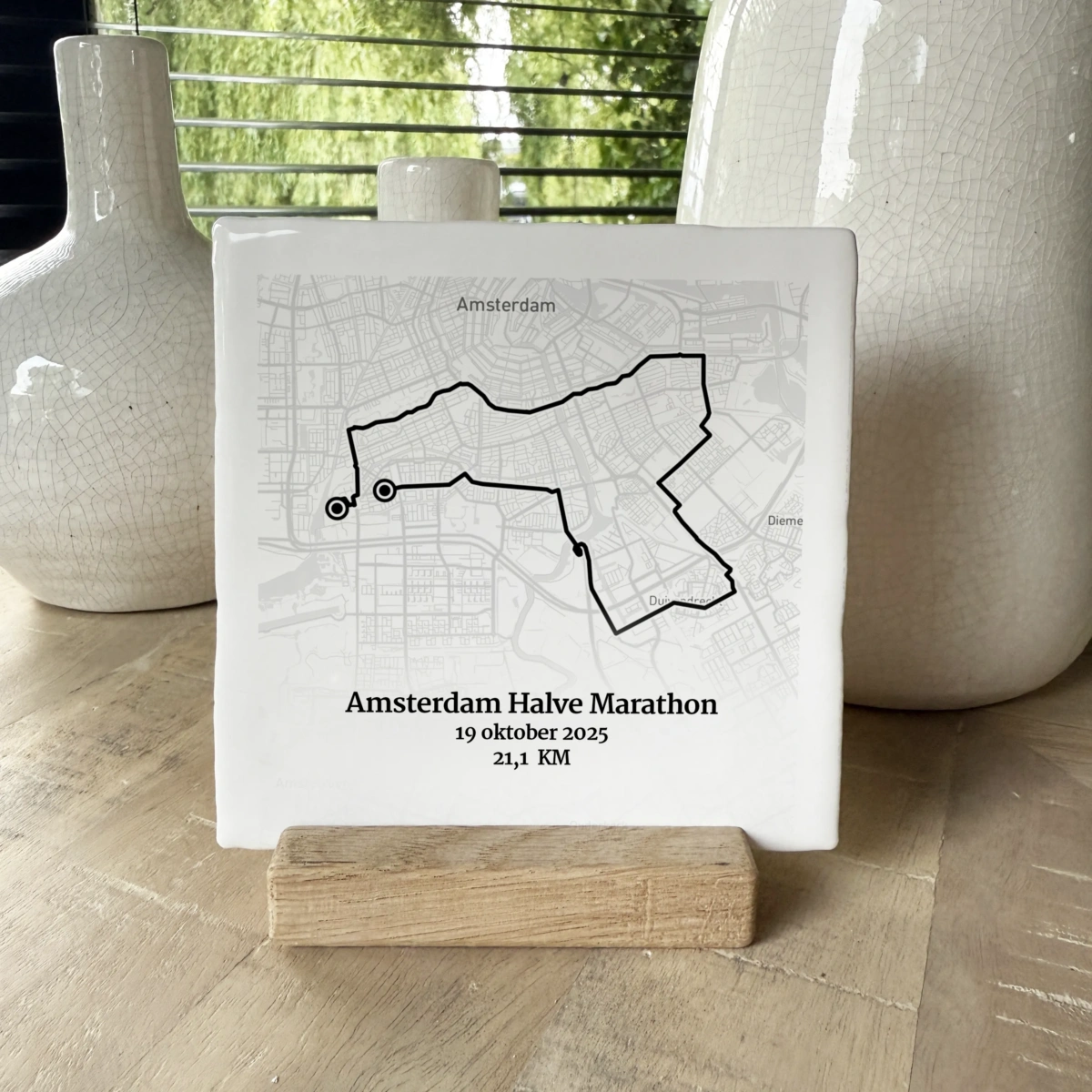 Amsterdam Halve Marathon route tegeltje