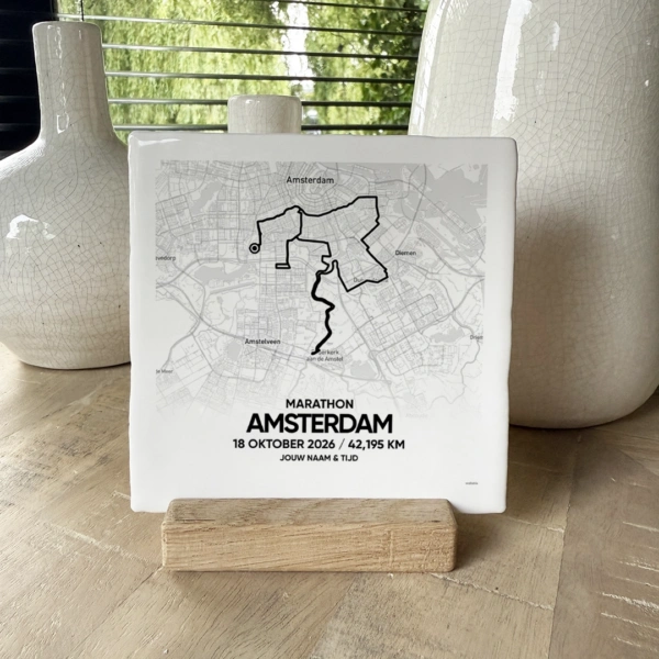 Amsterdam Marathon route tegeltje 2026 A