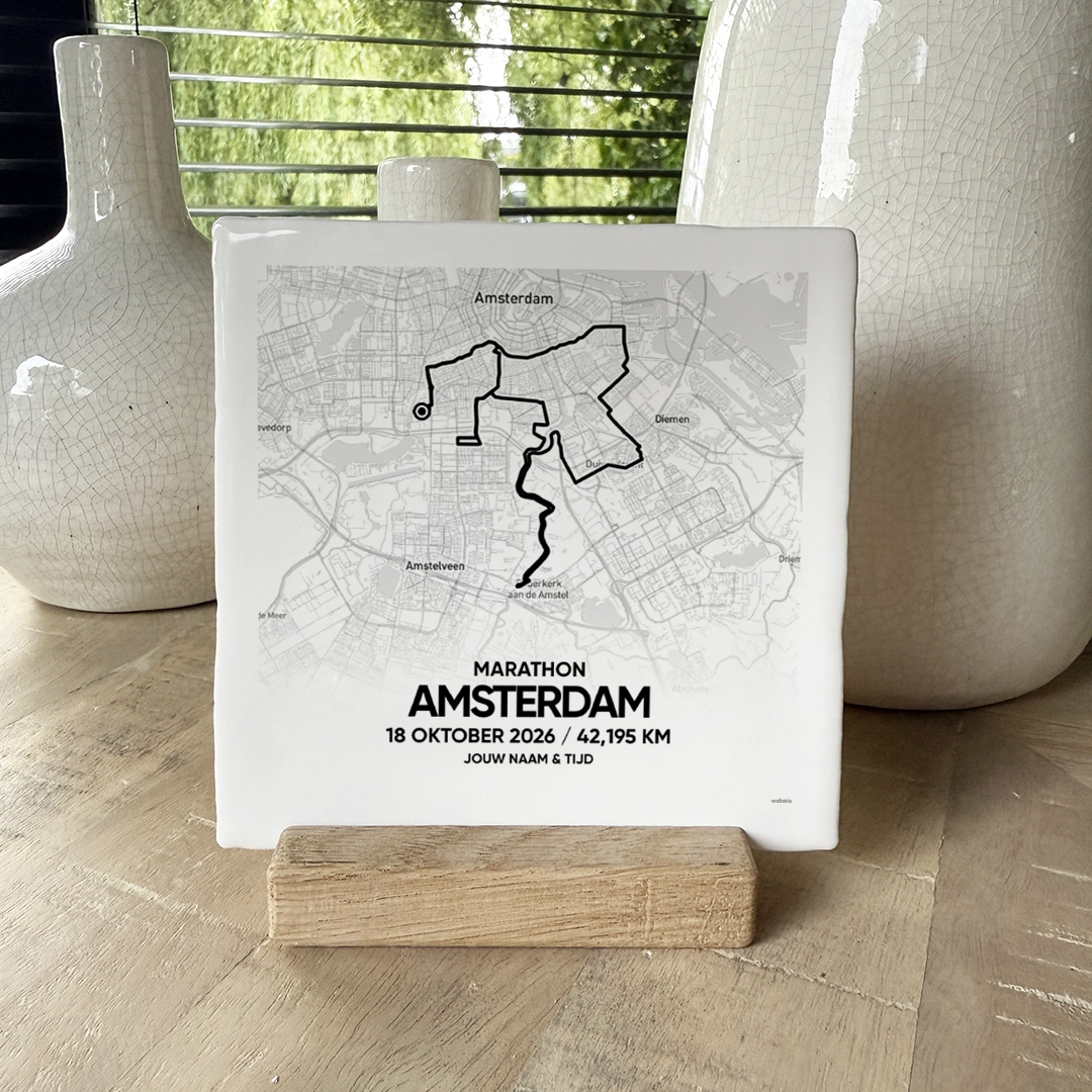 Amsterdam Marathon route tegeltje 2026 A