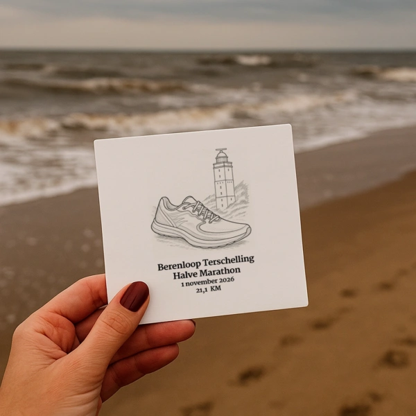 Berenloop Terschelling Marathon Tegeltje Brandaris (met naam & tijd) - alle afstanden - Image 2